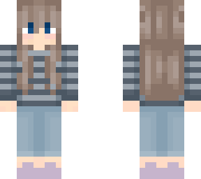 Cute girl with striped jumper | Minecraft Skin