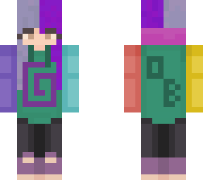 female karl jacobs purple and gray hair