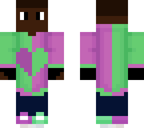 green and pink heart hoodie