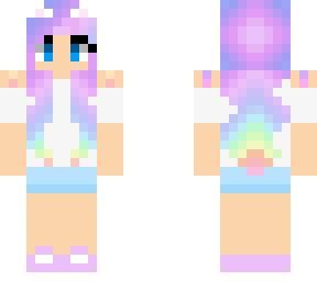 kawaii kitty - pastel rainbow hair cat girl