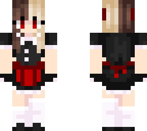 maid outfit with devil horns (split hair)