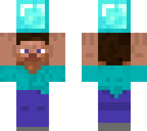 steve holding a diamond block