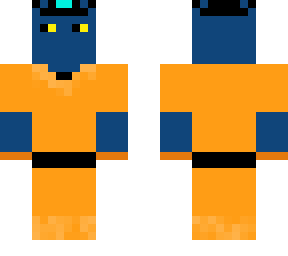 Blue man in orange suit | Minecraft Skin
