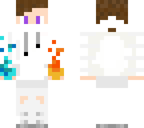 fire and ice, white chlothes