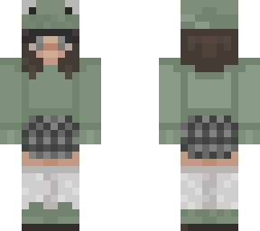 froggy hat plaid skirt long socks