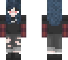 grunge blue haired girl