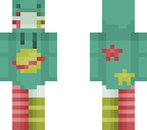 kawaii alien with frog hoodie