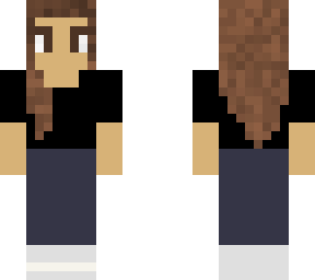 light brown hair w/ brown eyes and black cropped outfit