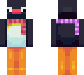 pingu with red scarf