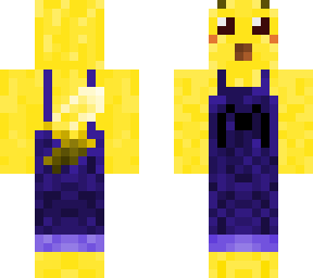 surprised pikachu in overalls!