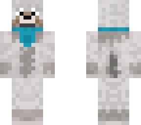 tame wolf with cyan caller