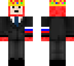 teletubie in suit with russia vlag