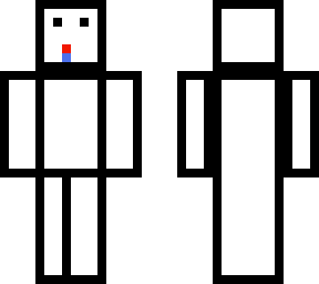 white and black block charater