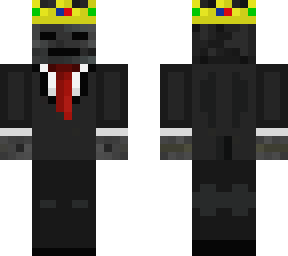 wither skeleton in tuxedo with crown