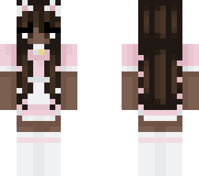 black cat girl, brown hair
