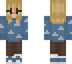 blonde girl cloud sweater