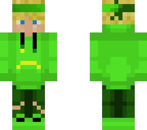 Blonde hair Green hoodie | Minecraft Skin