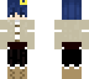 blue haired male femboy