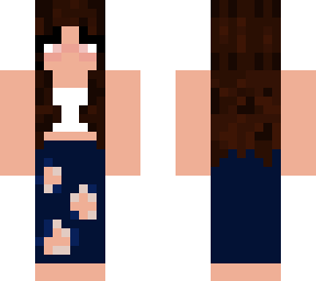 brunette girl with white top & ripped jeans :)