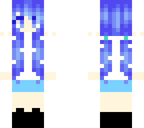 casual blue haired girl
