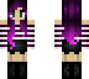 cute girl - long purple hair (longer bangs)