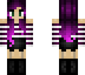 cute girl - long purple hair