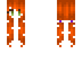 female hb - back pigtails - ginger orange