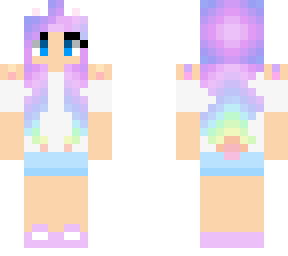 kawaii bear - pastel rainbow hair bear girl