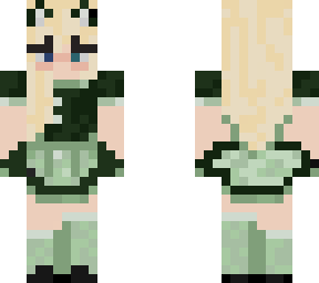 lil green cat girl maid