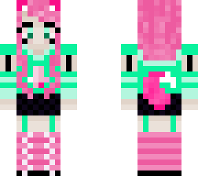 pink & green cat
