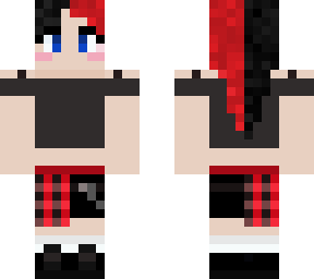 red + black hair girl