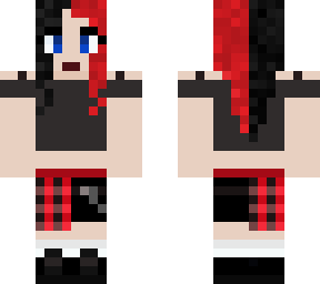red + black hair girl
