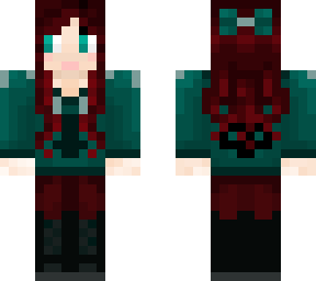 red haired girl in teal hoodie