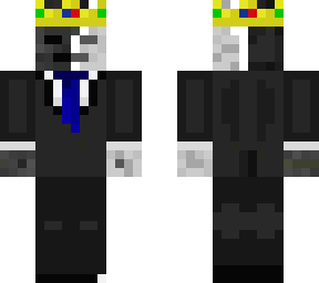 skeleton/wither skeleton in suit with crown