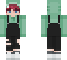 androgynous dino overalls