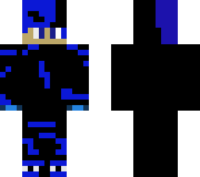 blue and black energy boy with edited hands