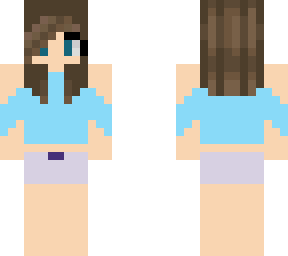 blue and purple girl with a fringe
