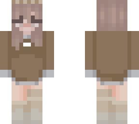 brown outfit egirl with brown hair