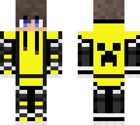 cool grey/yellow minecraft gamer skin (boy)
