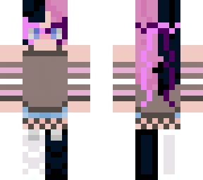 e-girl/ split hair w/ masquerade mask