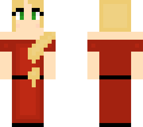 girl in wine-red dress