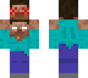herobrine hold steves head