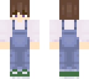 person with overalls and pink shirt