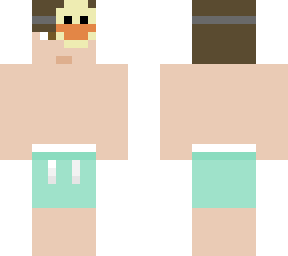 beach man with duck mask