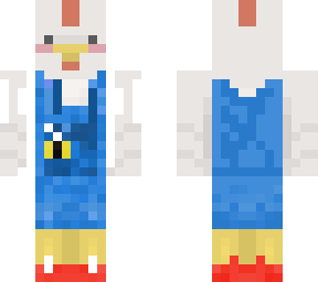 chicken with overalls