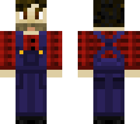 farmer in plaid and overalls