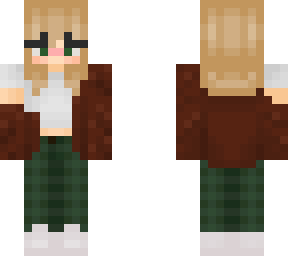 green pants & cardigan