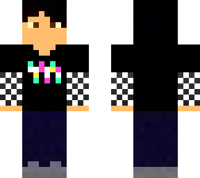 my skin with black over shirt and black/white checkered undershirt