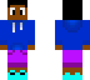purple pants cyan shoes xavier