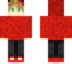 red hoodie w/ horns